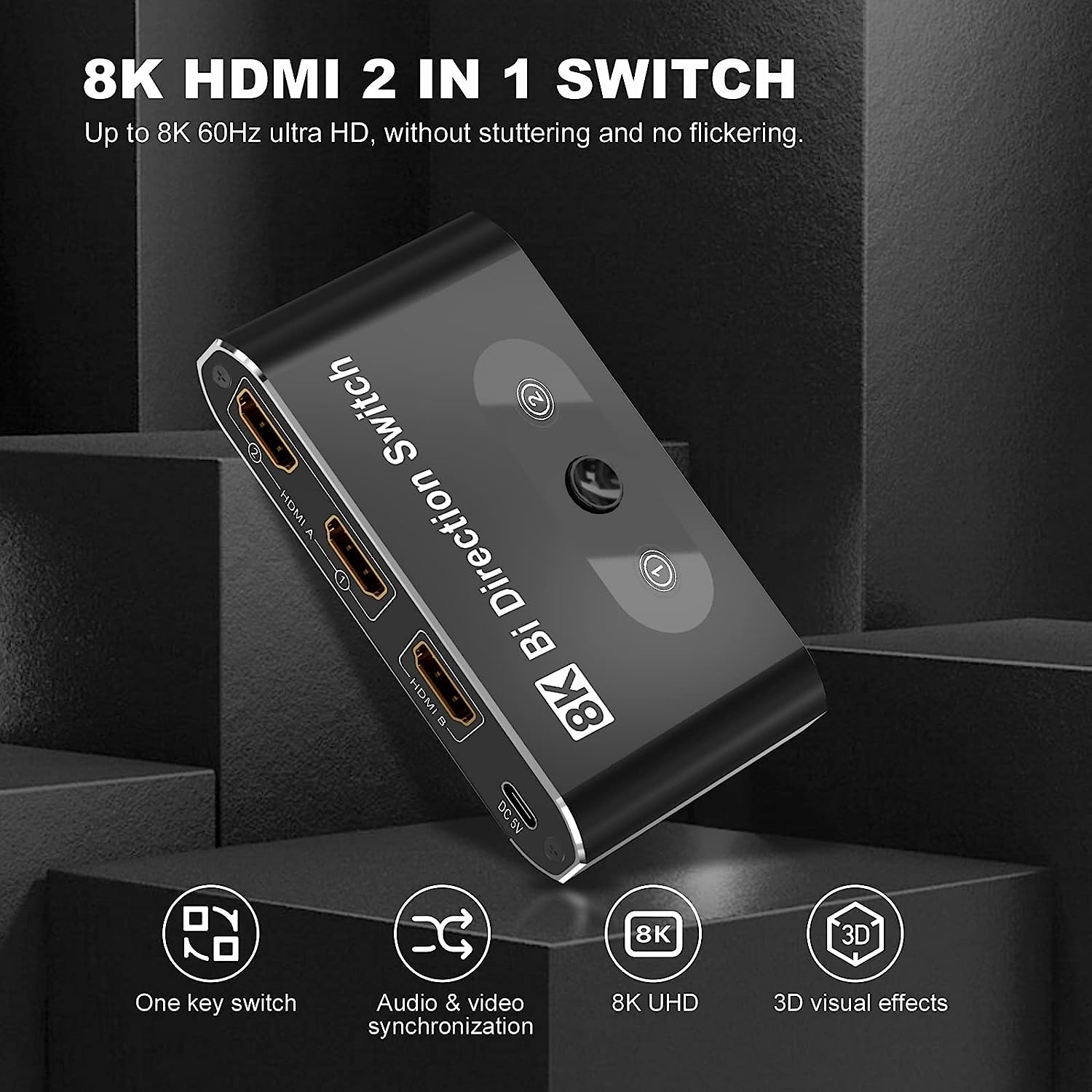 HDMI Splitter 1 In 2 Out, 4K@30Hz HDMI Splitter for Dual Monitors, Aluminum Powered HDMI Spliter for Mirror Screen,1x2 HDMI - Image 9