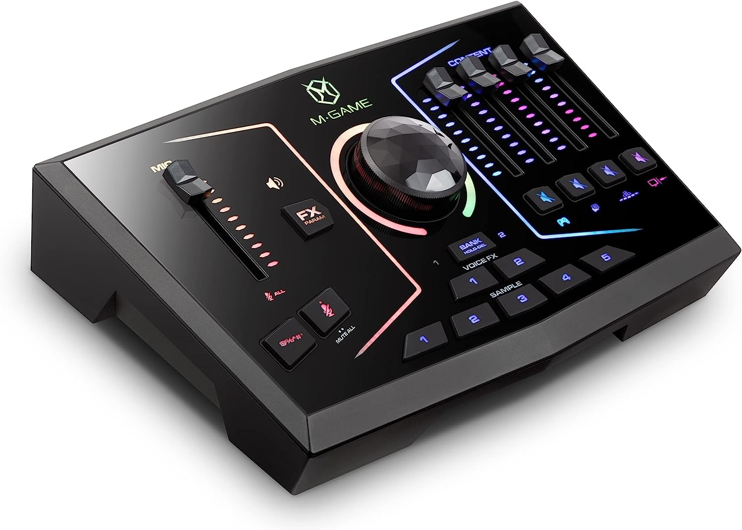 M-Game Solo USB Audio Interface Mixer for Streaming and Gaming with XLR Microphone in, Optical in, Voice FX, Sampler, Lights and - Image 10