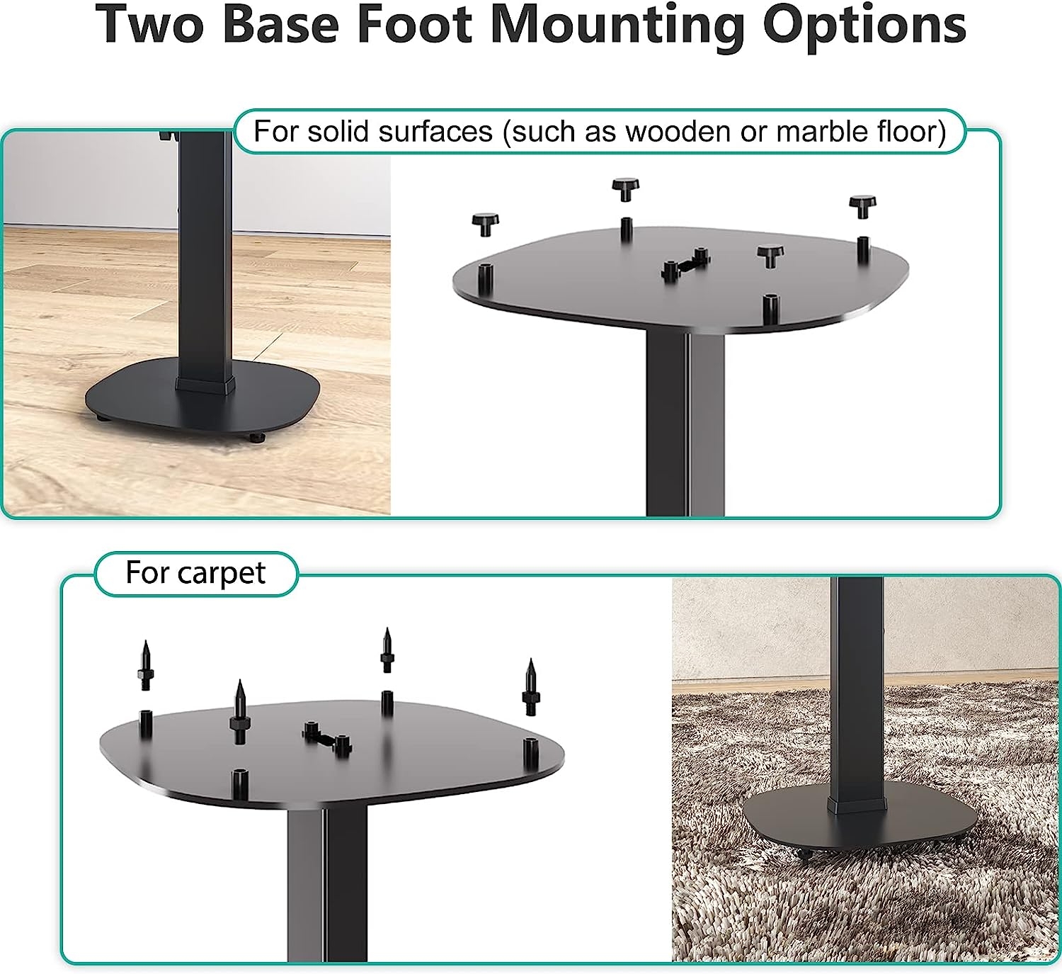 WALI Universal Speaker Stands, Surround Sound Speaker Stands for Satellite & Bookshelf Speakers Up to 22lbs, Height Adjustable - Image 5
