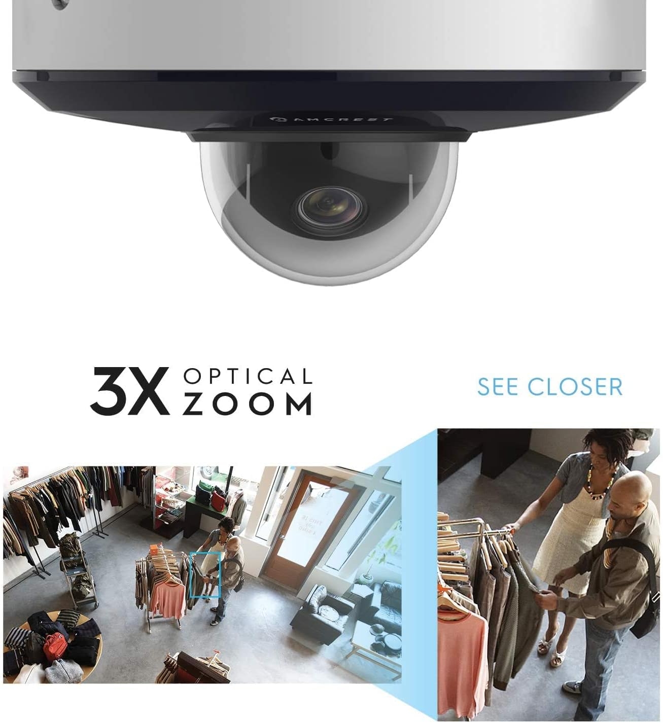 Amcrest ProHD 1080P PTZ Camera Outdoor, 2MP Outdoor Vandal Dome IP PoE Camera (3X Optical Zoom) IK08 Vandal-Proof, IP66 - Image 3