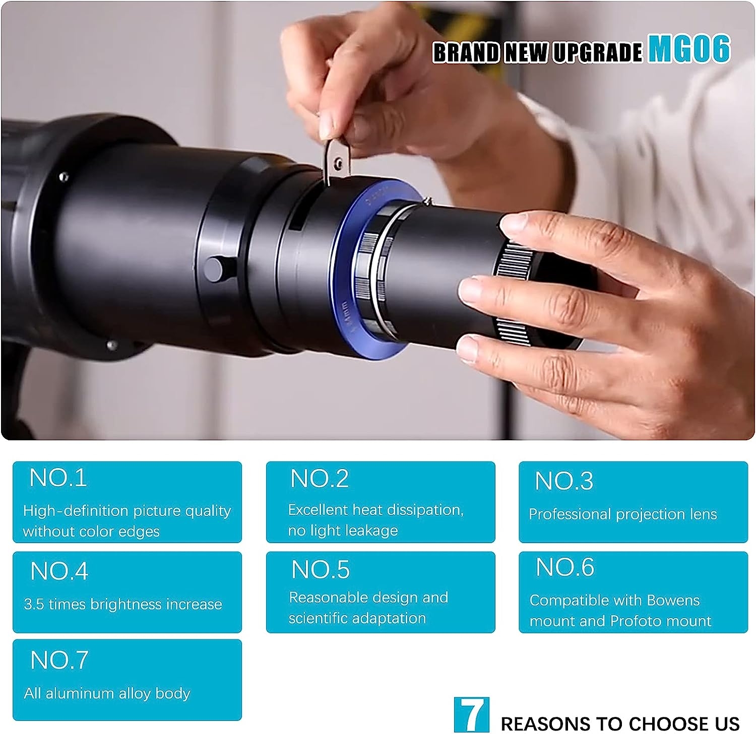 Bowens Optical snoot Studio conical condenser beam special effect spotlight photography accessory with 80mm lens and built-in - Image 4