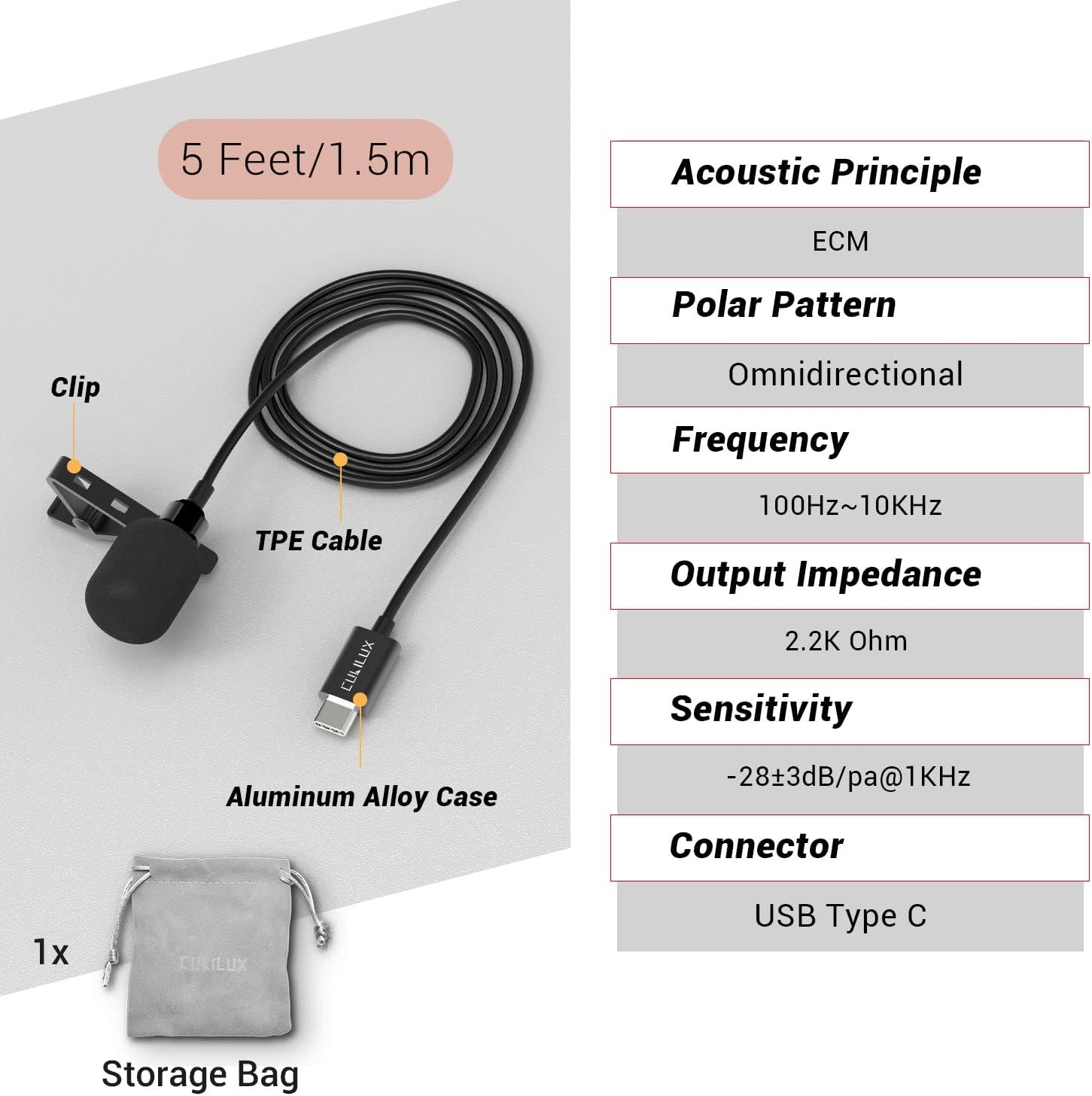 USB C Microphone, Cubilux Type C Lavalier MIC, External Lapel Clip MIC Compatible with 2020/2018 iPad Pro, iPad Air 4th, Samsung - Image 6