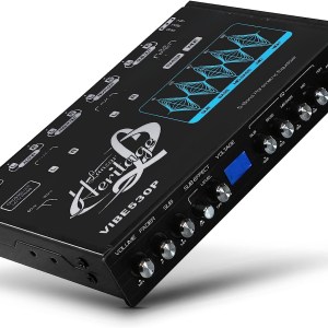 Parametric Equalizer with Subwoofer - 9 Volt RMS Pre-Amp Output with Voltage Meter, Subwoofer Gain Control & Bass Driver, 3