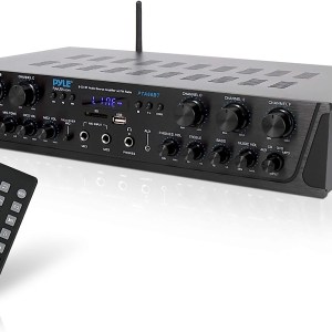 Pyle Wireless Home Audio Amplifier System-Bluetooth Compatible Sound Stereo Receiver Amp - 6 Channel 600Watt Power, Digital LCD,