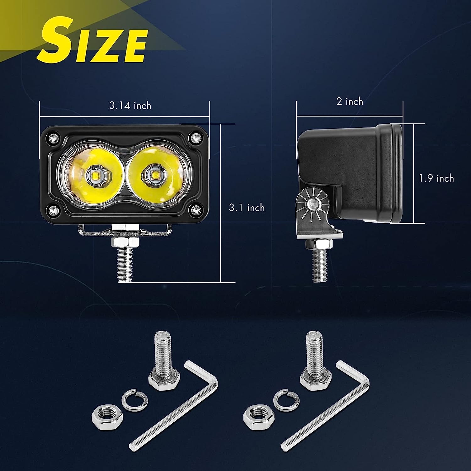 3 Inch LED Pods, YCHOW-TECH 2Pcs 40W Driving Light Bar 4000LM Super Bright Offroad Spotlight Fog Light Pods Led Work Light Cube - Image 2