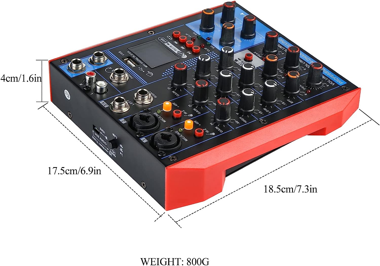 Dj Mixer Board 8 Channel Mixer Professional Digital Audio Mixer with Bluetooth, USB Sound Mixer with MP3 Playback, XLR - Image 5