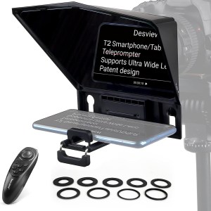 Desview T3 Teleprompter for iPad Tablet iPhone up to 11 inch, High Definition 70/30 Beam Splitter Glass with Remote Control for