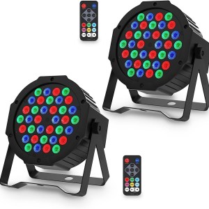 ValaVa Rechargeable Par Lights Battery Powered RGB 36 LED Uplights Wireless Stage Lights DJ Light with Remote & DMX Control, Par
