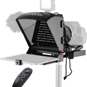 Andoer A1 Universal Portable Teleprompter Prompter for Smartphone/Tablet/DSLR Camera Video Recording Live Streaming Interview