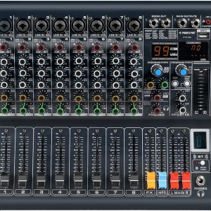 Professional DJ Audio Mixer, Phenyx Pro Sound Mixer, 6-Channel Sound Board Mixer Audio w/ USB Audio Interface, USB-B Recording,