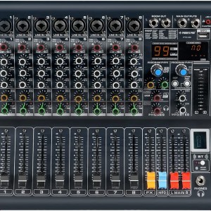 Professional DJ Audio Mixer, Phenyx Pro Sound Mixer, 8-Channel Sound Board Mixer Audio w/ USB Audio Interface, USB-B Recording,