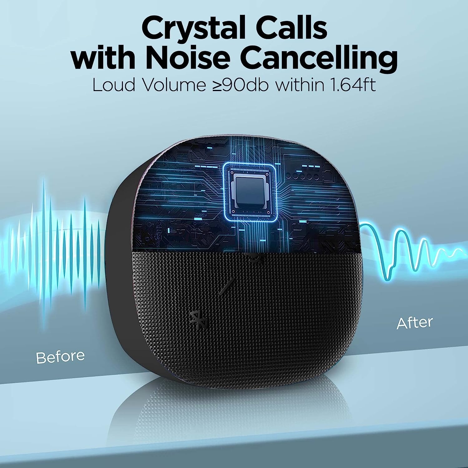 Derico Bluetooth Conference Speaker with Microphone for Teams & Zoom | Loud & HiFi Portable USB Speakerphone | Noise Cancelling - Image 2