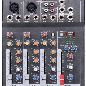 4/7 Channel Professional Powered Mixer Power Mixing Live Studio Audio Sound DJ-Mixer Mixing Console with USB slot (7 Channel)
