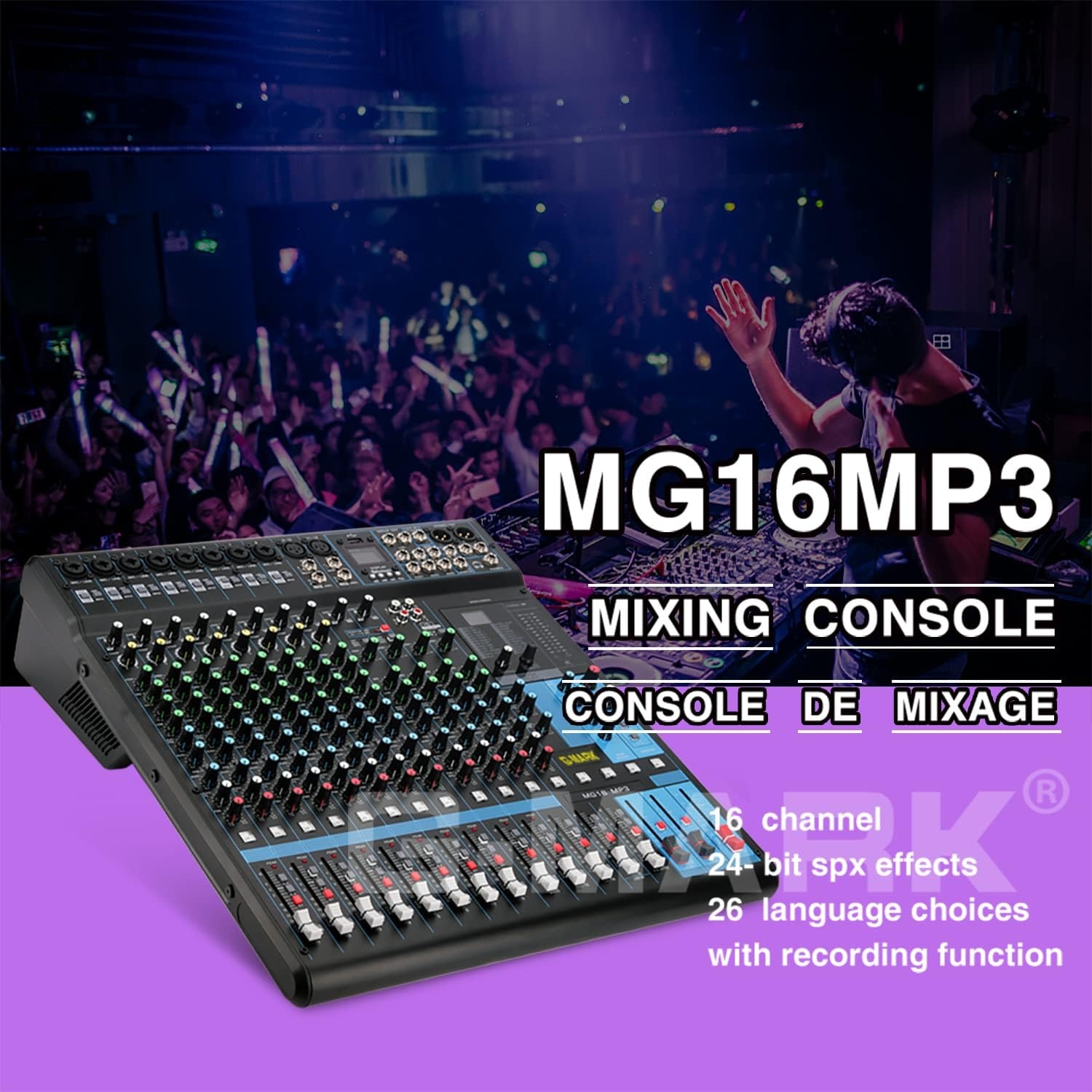Audio Mixer Bluetooth G-MARK Professional Mixer Usb Interface Sound Board Console System 16 Channel Digital MP3 Computer Input - Image 2