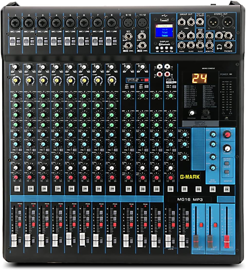 Audio Mixer Bluetooth G-MARK Professional Mixer Usb Interface Sound Board Console System 16 Channel Digital MP3 Computer Input