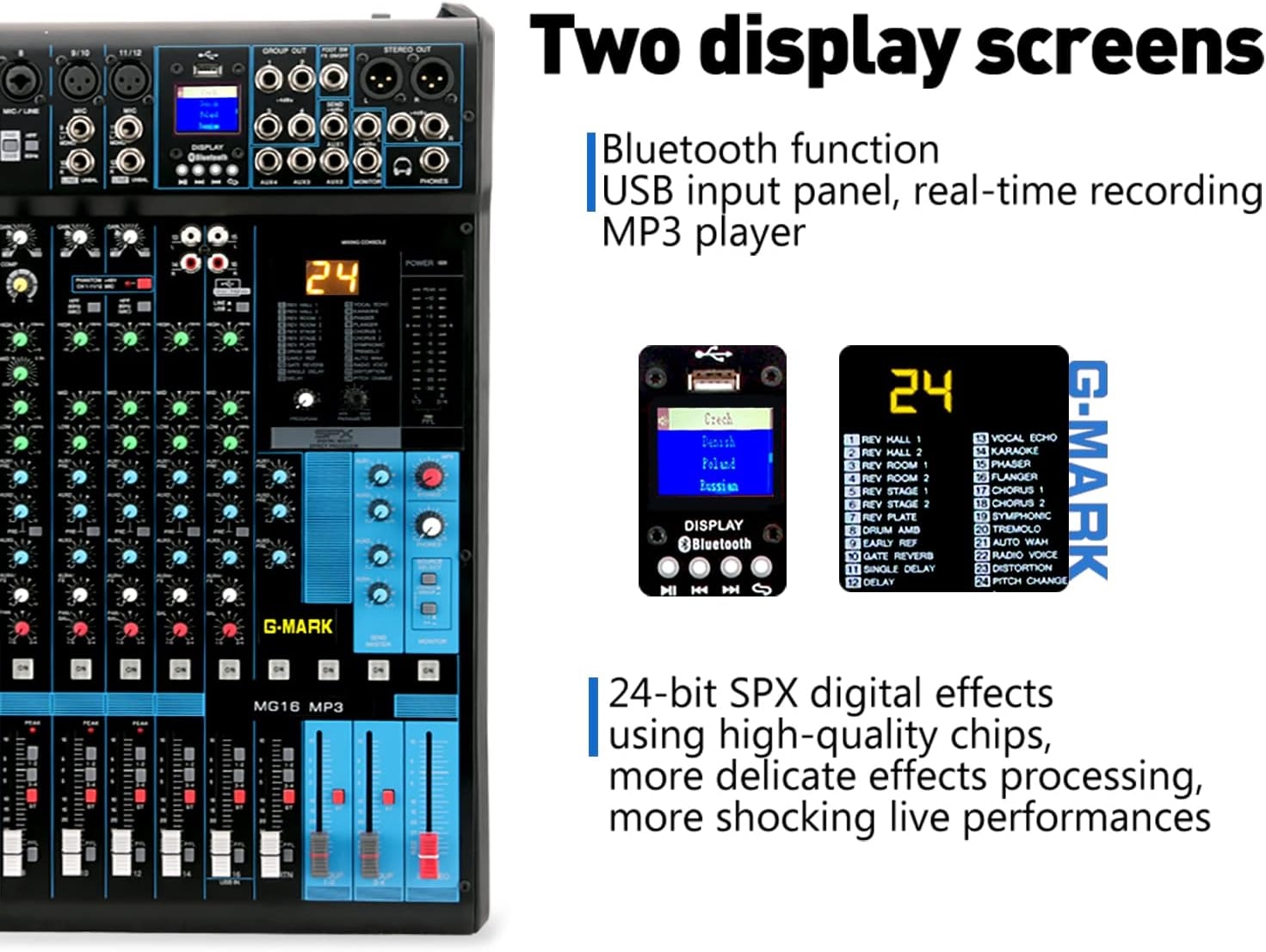 Audio Mixer Bluetooth G-MARK Professional Mixer Usb Interface Sound Board Console System 16 Channel Digital MP3 Computer Input - Image 3