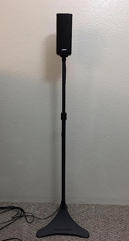 Atlantic Adjustable Height Satellite Speaker Stands, ToolFree Height