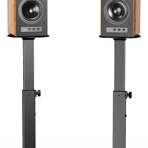 WALI Universal Speaker Stands, Surround Sound Speaker Stands for Satellite & Bookshelf Speakers Up to 22lbs, Height Adjustable