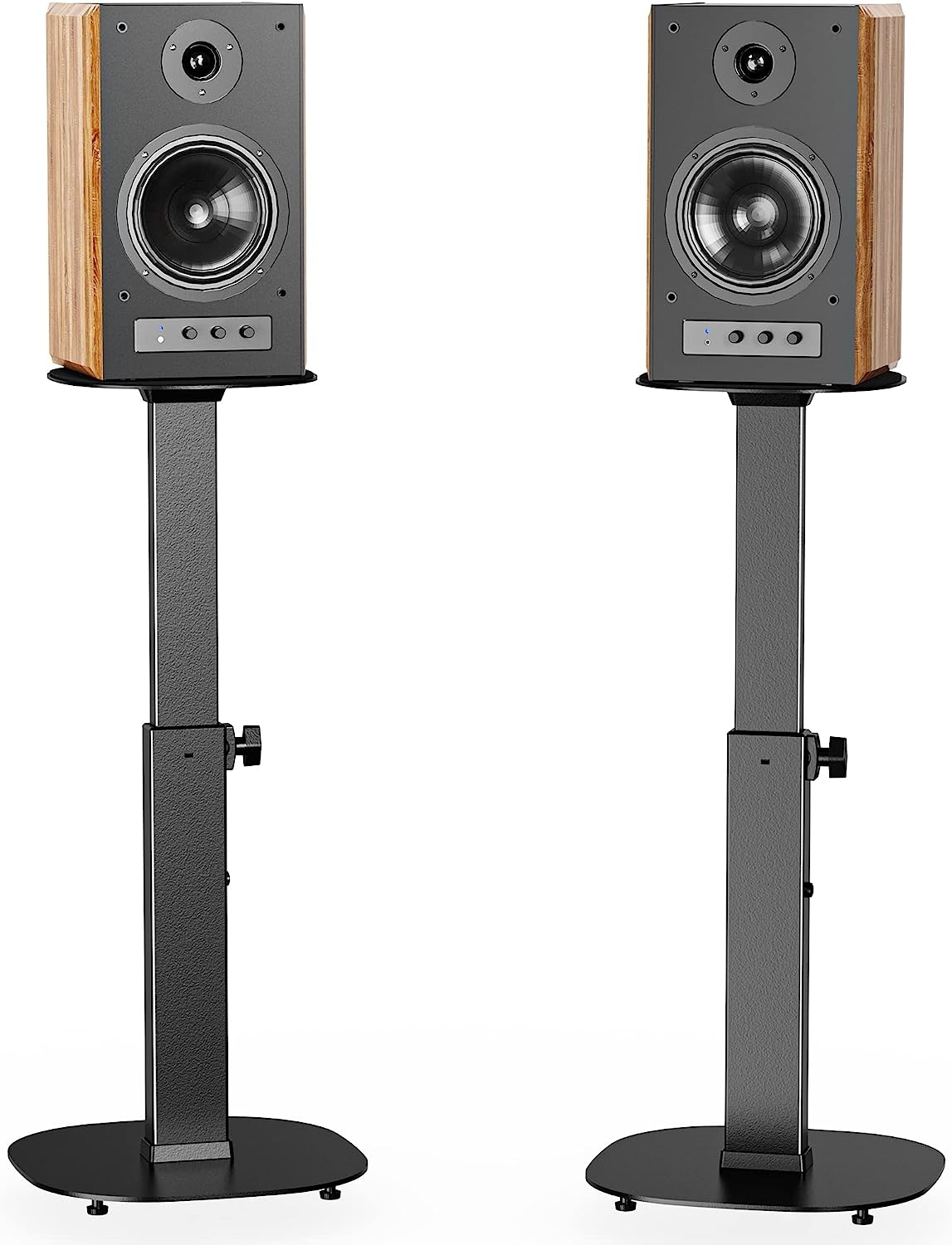WALI Universal Speaker Stands, Surround Sound Speaker Stands for Satellite & Bookshelf Speakers Up to 22lbs, Height Adjustable