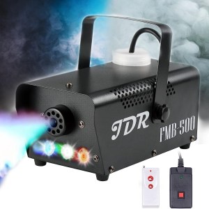 Fog Machine JDR Smoke Machine Controllable LED Light 500W and 2000CFM Fog Disinfection with Wireless and Wired Remote Control