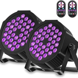 Black Light for Glow Party, 36 LED UV Par Lights, Led Par Dj Lights with DMX Remote Control for Party Wedding Show DJ Stage