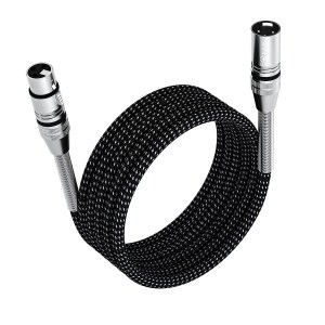 XLR Cable 25ft/8M, FIBBR Microphone Cable Nylon Braided XLR Male to Female Heavy Duty Balanced Microphone Cord Compatible with