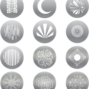 Soonpho 12-Pack Round GOBO Kit, 66mm Metal Plate with Different Patterns Works with Godox SA/VSA Spotlight Attachment and