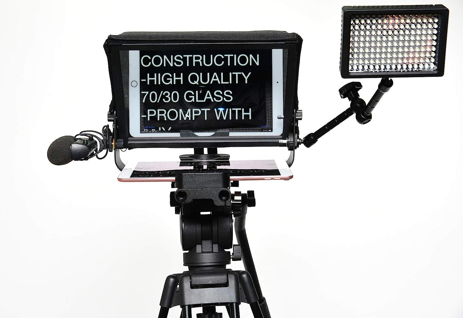 Glide Gear TMP 500 Universal Video Camera Tripod Teleprompter 15mm Rails w/ Carry Case - Image 7