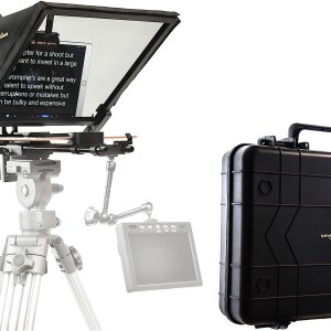 Glide Gear TMP 750 17" Professional Video Camera Tablet Teleprompter 70/30 Beam Splitting Glass with Hard Protective Carry Case