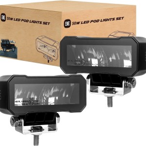 LED Light Bar, 4.6 inch LED Driving Beam Lights Pod 50W Work Lighting Drive Spotlight Off-Road LED Cubes Light for Truck Motor