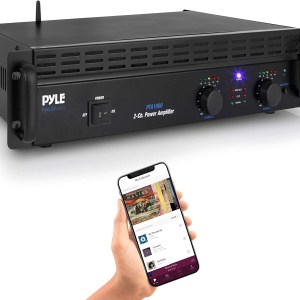 Professional Audio Bluetooth Power Amplifier - 2-Channel Rack Mount Bridgeable, LED Indicators, Shockproof Binding Posts,