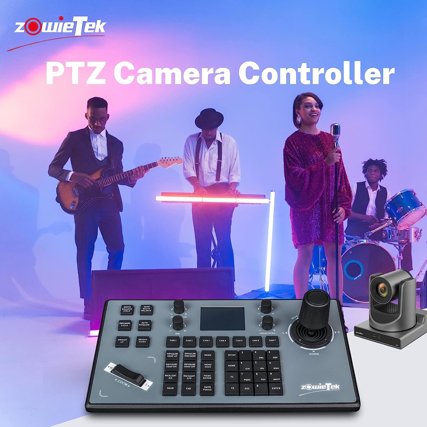 Zowietek New Gen PTZ IP Keyboard | Network Controller | 4D Joystick with POE | 5 Inch LCD Screen | Decoding H.264 and H.265 | - Image 4