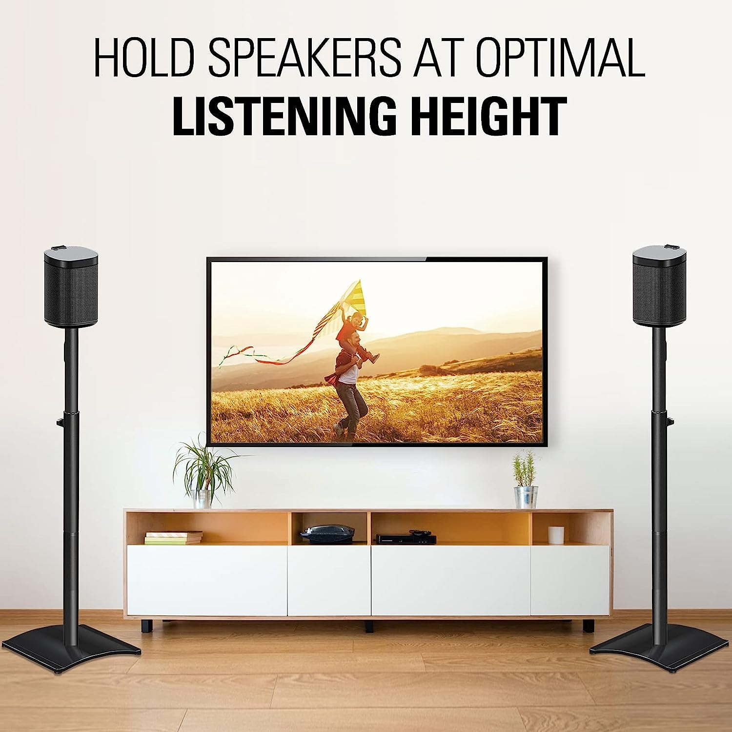 Mounting Dream Speaker Stands for SONOS ONE, ONE SL, Play:1, Height Adjustable Up to 48.3", Set of 2 Surround Sound Speaker - Image 11