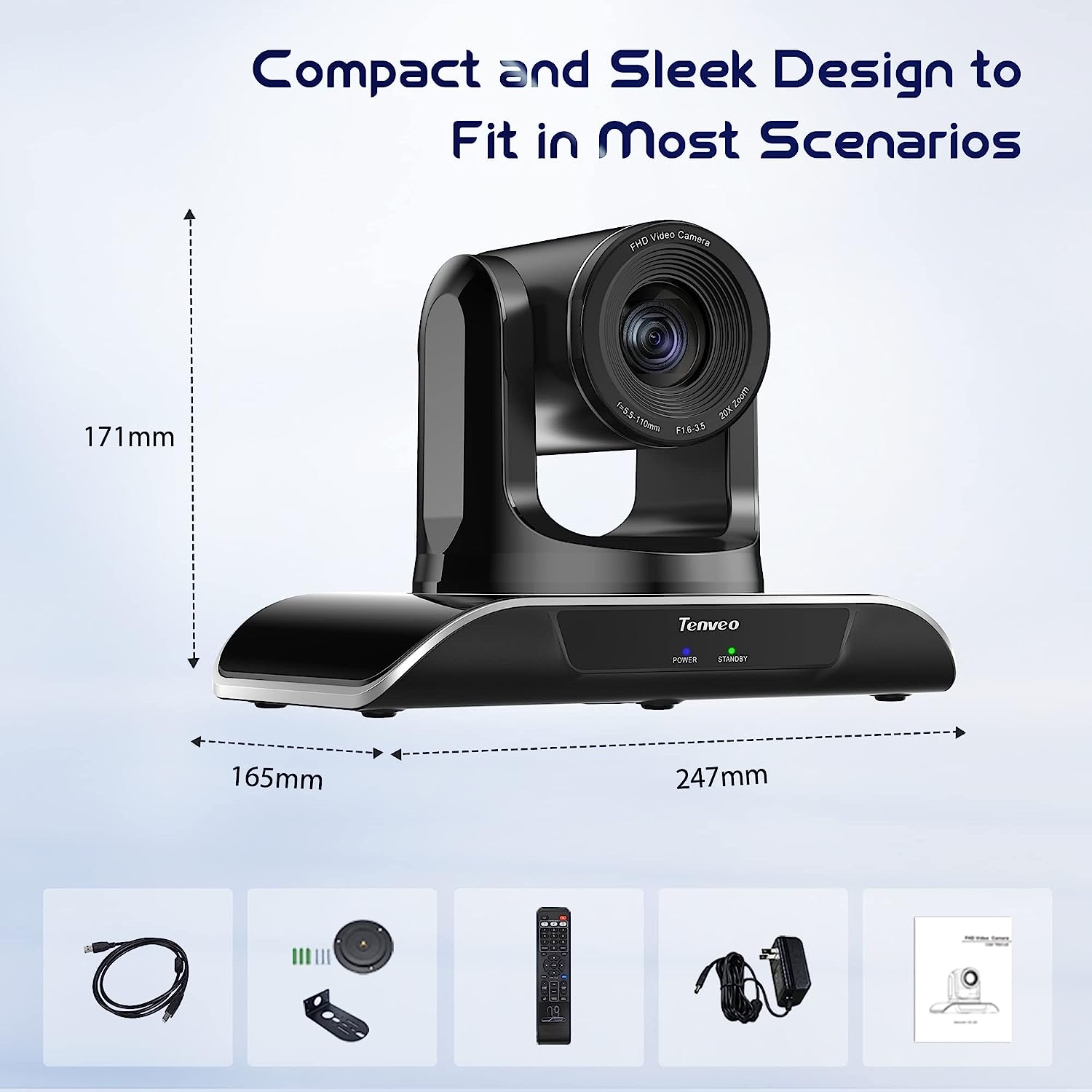 Tenveo PTZ Video Conference Camera 20X Optical Zoom, 1080p Full HD USB Webcam with Remote Control, for YouTube/Twitch/OBS Live - Image 7