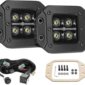 LED Cubes with DRL, OFFROADTOWN 2PCS 3 Inch 80W LED Pods Light with Wiring Harness Daytime Running Light Square LED Driving