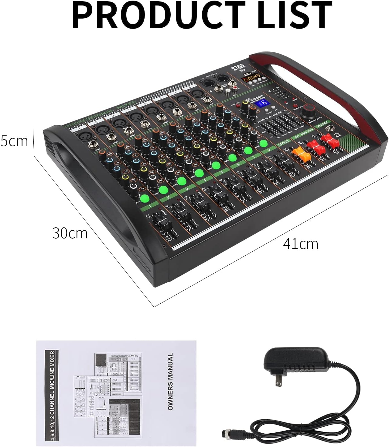 M8 Professional Audio mixer Console 8 channels with MP3 Player +48V Phantom Power USB Bluetooth Reverb、99 DSP 5 brand Balance - Image 9