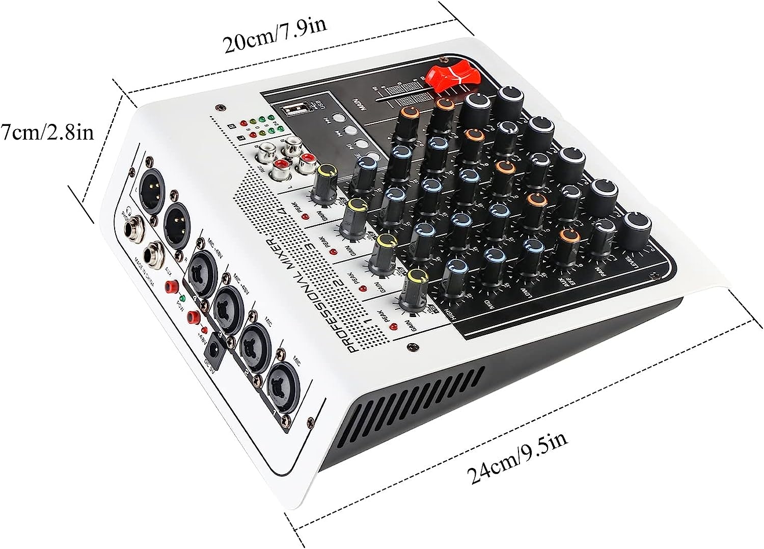 Dj Mixer Board 8 Channel Mixer Professional Digital Audio Mixer with Bluetooth, USB Sound Mixer with MP3 Playback, XLR - Image 13