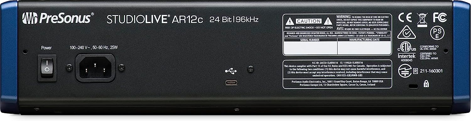 PreSonus StudioLive AR12c 14-Channel USB-C Hybrid Digital/Analog Performance Mixer, Unpowered - Image 2