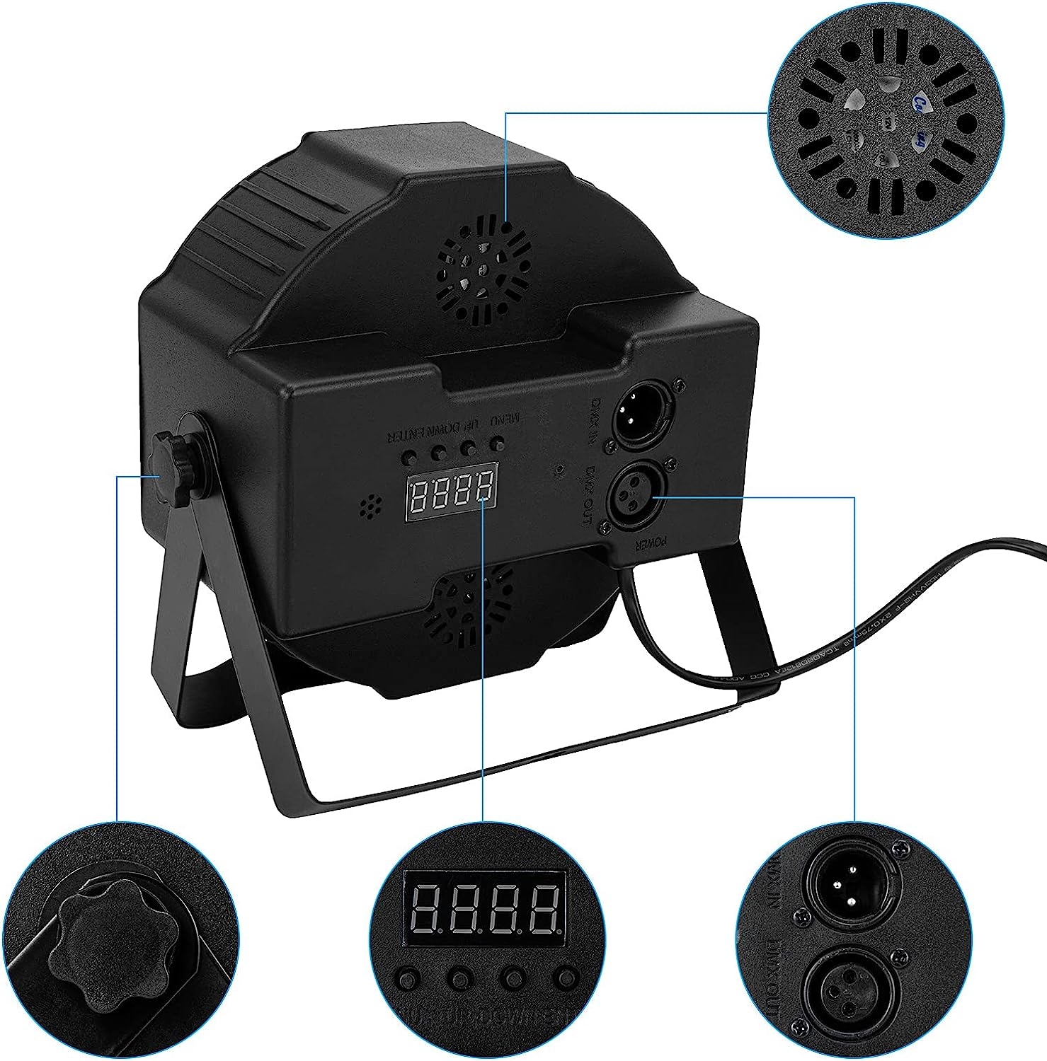 Litake DJ Par Lights, RGB 36 LED Stage Lights Sound Activated,Remote & DMX Controlled LED Uplights,7 Modes Uplighting for Dance - Image 6