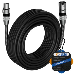XLR Cable 20 Feet (6 Pack), 22AWG, Zinc Alloy Shells, XLR Male to Female Heavy Duty Balanced Shielded Microphone Cord, DMX Stage