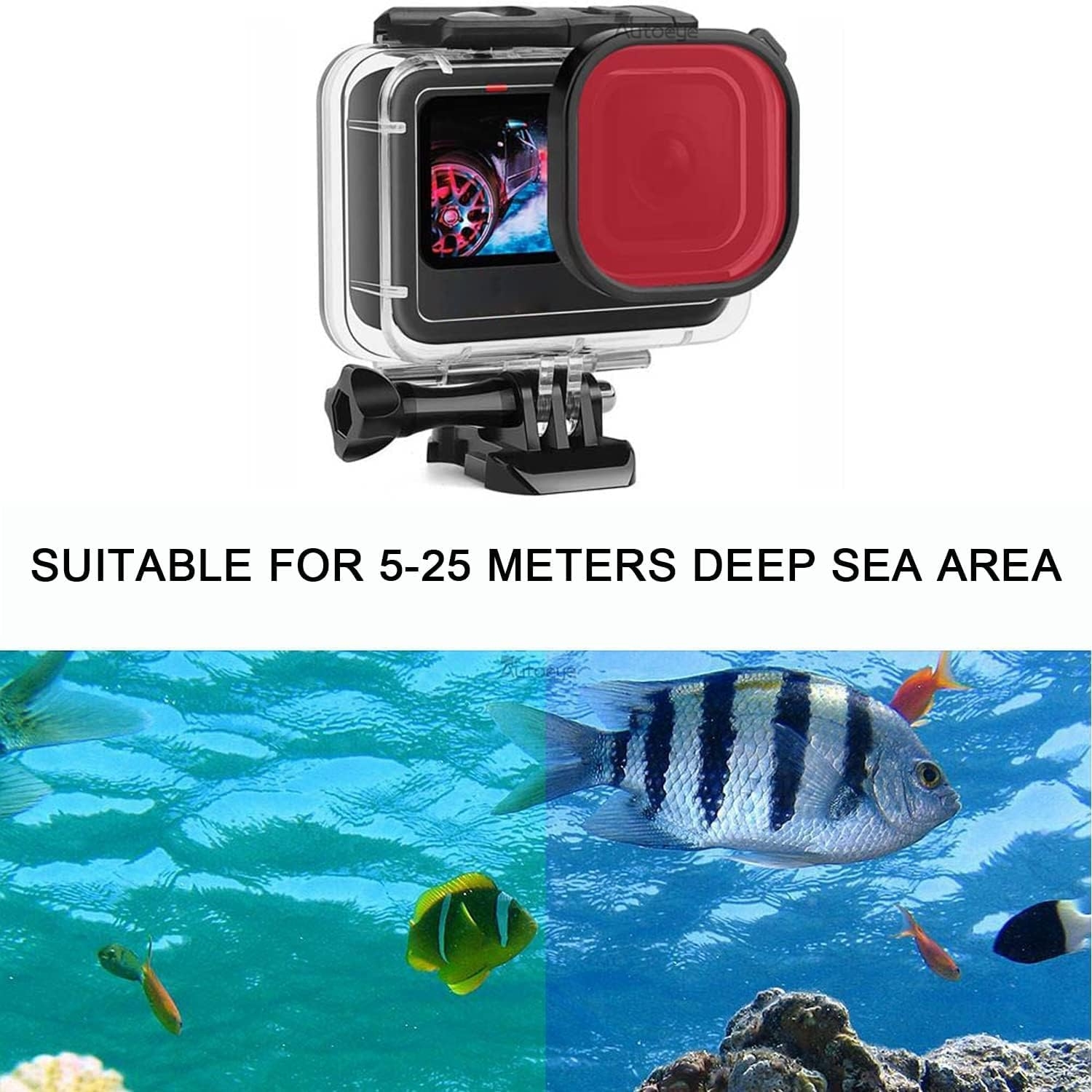 FitStill 60M Waterproof Case for GoPro Hero 11 Black/Hero 10 Black/Hero 9 Black, Protective Underwater Dive Housing Shell with - Image 5