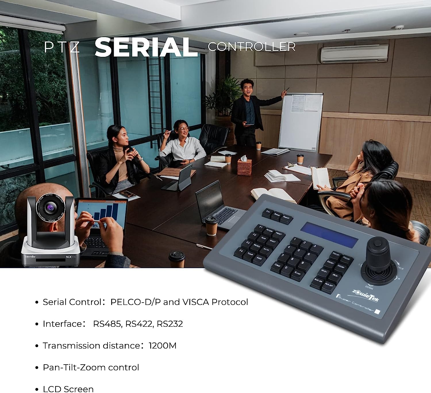 Zowietek New Gen PTZ IP Keyboard | Network Controller | 4D Joystick with POE | 5 Inch LCD Screen | Decoding H.264 and H.265 | - Image 13