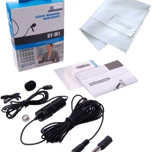 Boya M1 Lavalier Microphone Lapel Clip-on Microphone, Omnidirectional Electret Condenser Mic, TRRS 3.5mm Jack, 6.7 Meter