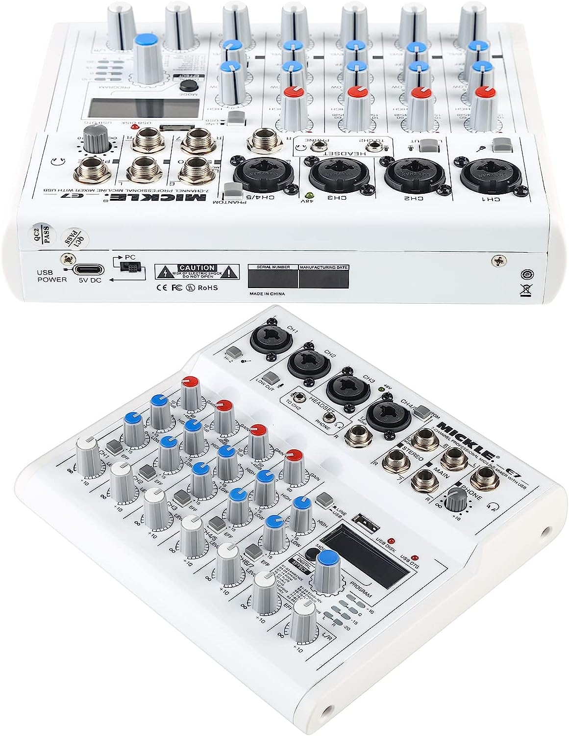 Dj Mixer Board 8 Channel Mixer Professional Digital Audio Mixer with Bluetooth, USB Sound Mixer with MP3 Playback, XLR - Image 21
