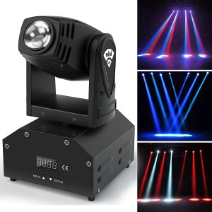 U`King Moving Head Stage Light RGBW (4 in 1) DMX512 Rotating Wash Lighting Effect Spotlight with Sound Activated Control for DJ