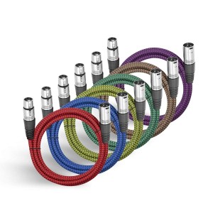 XLR Cable 6ft 2Pack, BIFALE Heavy Duty Nylon Braided XLR Microphone Cable Male to Female 3Pin Balanced Microphone Cable
