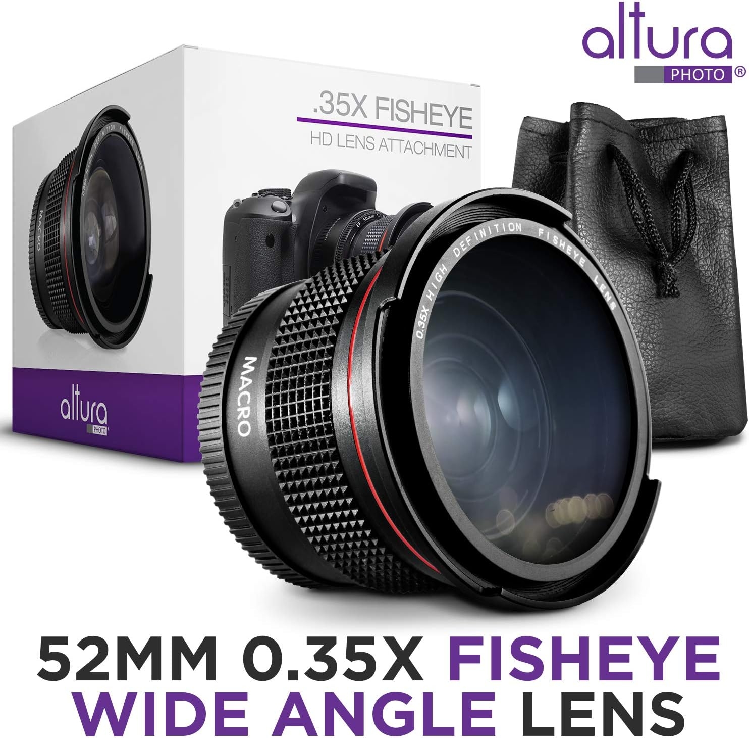Altura Photo 58MM 0.35x Fisheye Canon Wide Angle Lens (w/Macro Portion) for DSLR Cameras EOS Rebel 70D 77D 80D 90D T8i T7 T7i - Image 3