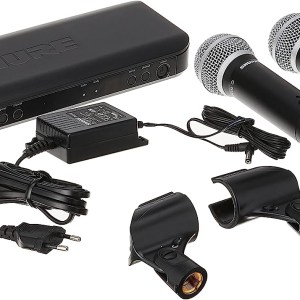 Shure BLX288A/PG58-J10 Wireless Dual Vocal System with two PG58 Handheld Transmitters,Black