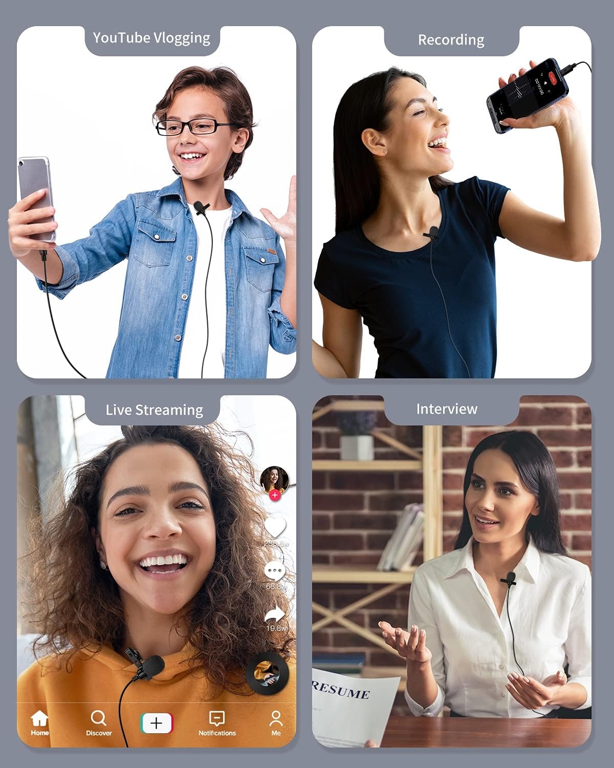 Microphone Professional for iPhone Lavalier Lapel Omnidirectional Condenser Mic Phone Audio Video Recording Easy Clip-on - Image 7