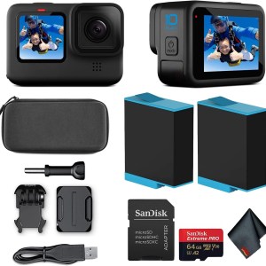 GoPro HERO10 Black (Hero 10) - Waterproof Action Camera with Front LCD and Touch Rear Screens, New GP2 Engine, 5K HD Video, 23MP